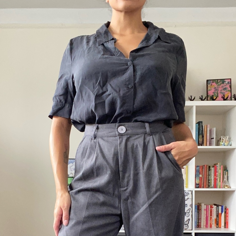 Nydj Statement 100% Silk Button Down - image 1